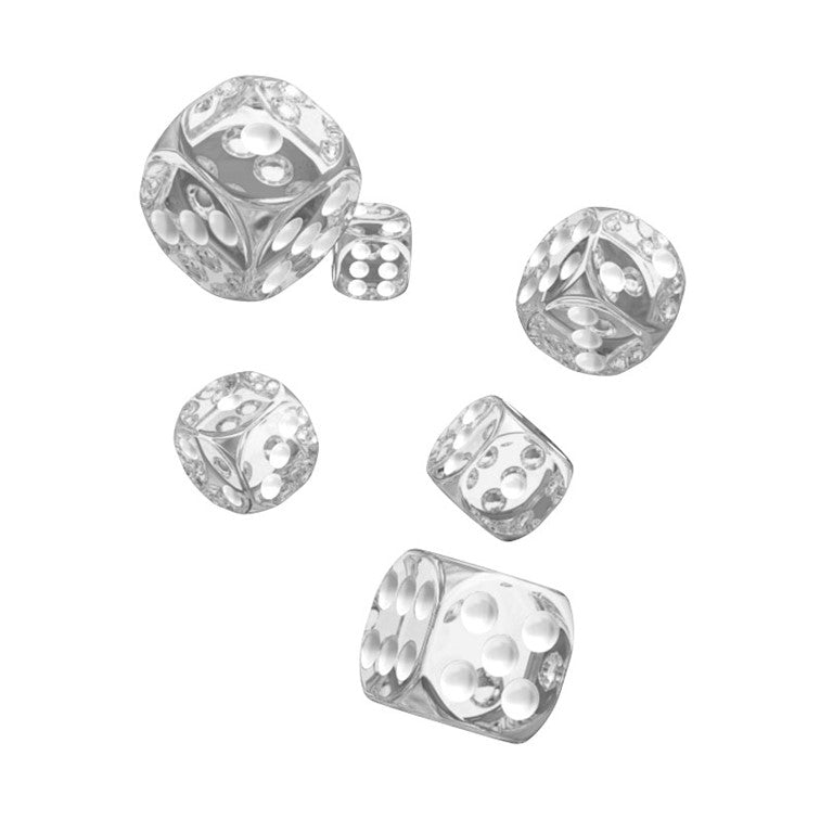 Oakie Doakie Dice D6 Dice 16 mm Translucent - Clear (12) - Ultimate TCG Limited