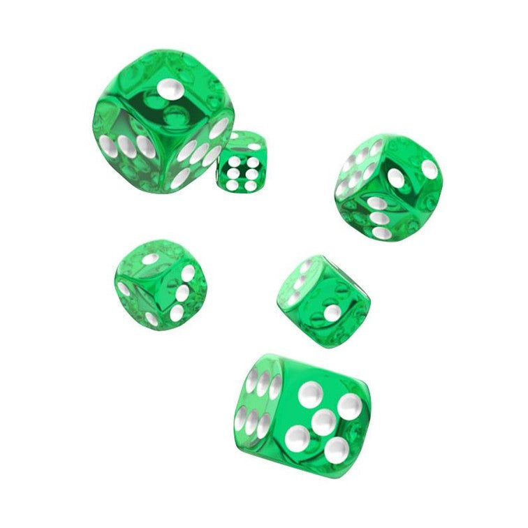 Oakie Doakie Dice D6 Dice 16 mm Translucent - Green (12) - Ultimate TCG Limited