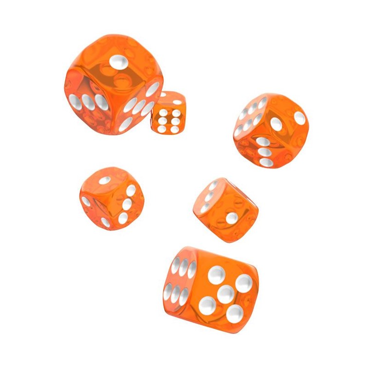 Oakie Doakie Dice D6 Dice 16 mm Translucent - Orange (12) - Ultimate TCG Limited
