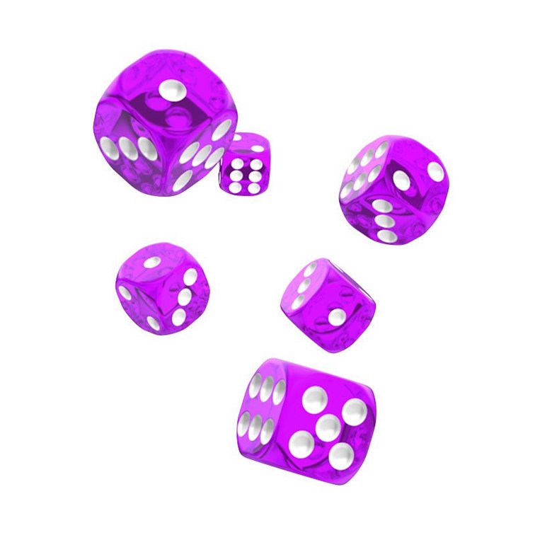 Oakie Doakie Dice D6 Dice 16 mm Translucent - Purple (12) - Ultimate TCG Limited