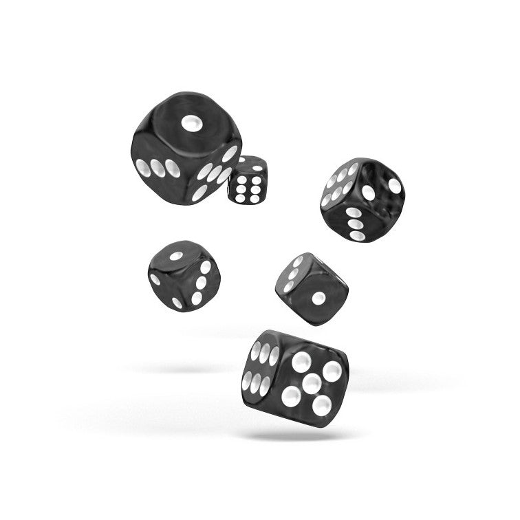 Oakie Doakie Dice D6 Dice 16 mm Marble - Black (12)