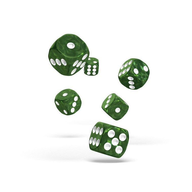 Oakie Doakie Dice D6 Dice 16 mm Marble - Green (12)