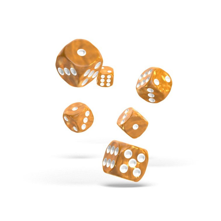 Oakie Doakie Dice D6 Dice 16 mm Marble - Orange (12)