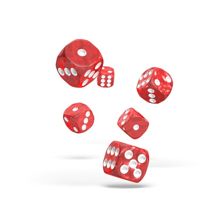 Oakie Doakie Dice D6 Dice 16 mm Marble - Red (12)