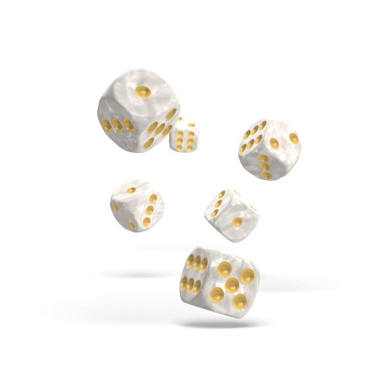 Oakie Doakie Dice D6 Dice 16 mm Marble - White (12)