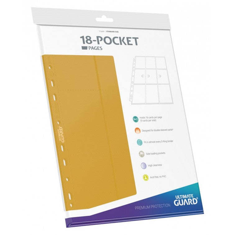Ultimate Guard 18-Pocket Side-Loading Pages (10) - Yellow