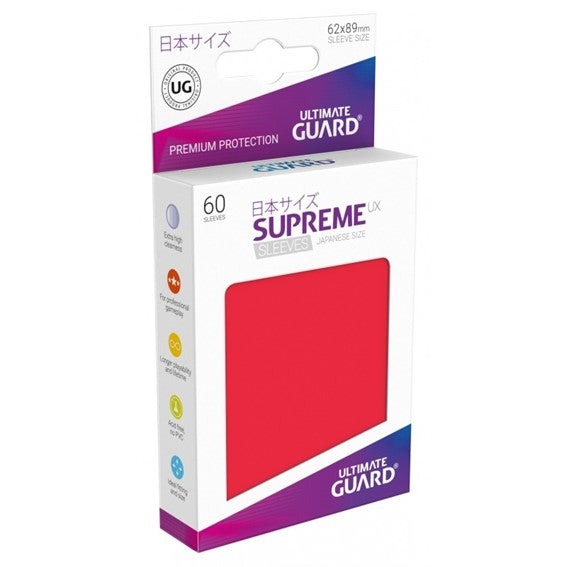 Ultimate Guard Supreme UX Small/Japanese Sleeves - Red - Ultimate TCG Limited